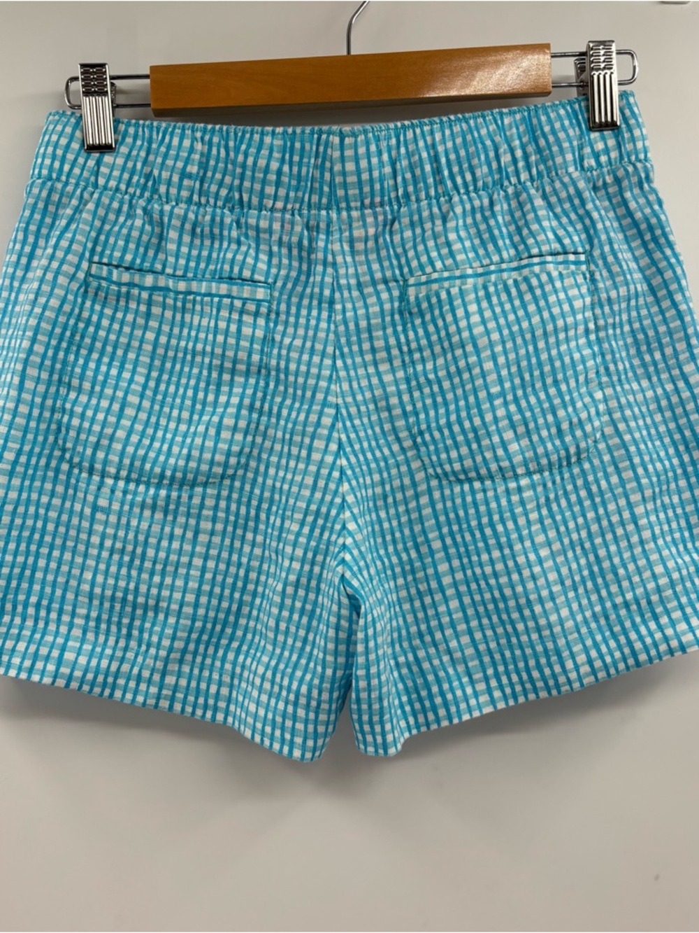 Lilly Pulitzer Lilo Linen Blue Seabreeze Gingham Summer Shorts Size XS - Picture 6 of 7
